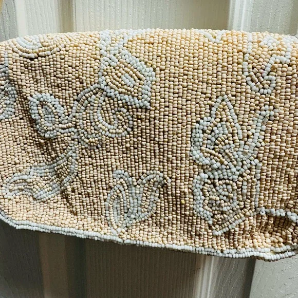 Anthropologie Tan and Cream Beaded Clutch - Picture 5 of 10